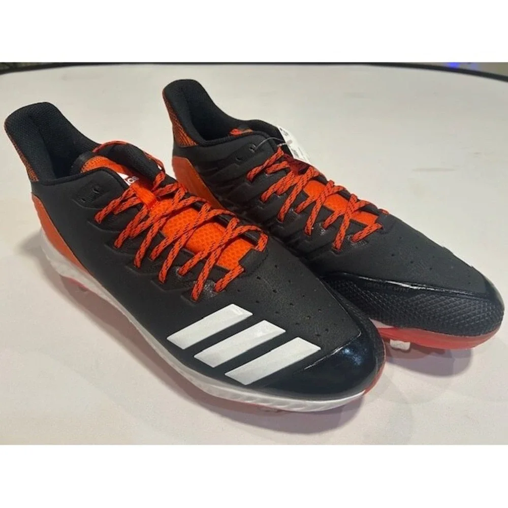 Adidas Mens Icon Bounce Baseball Cleats CG5248 Black Orange White NIB - Size 15‎